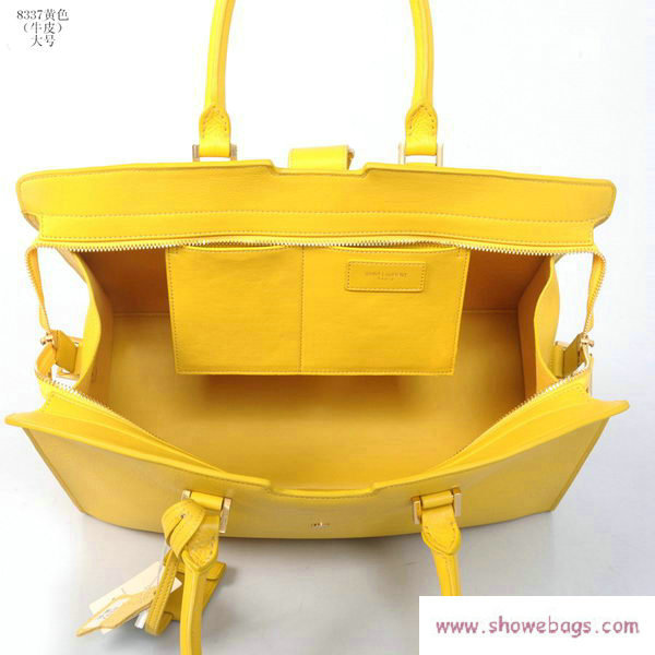 YSL cabas chyc medium bag calfskin leather 8837 yellow